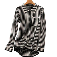 Striped Turn-down Collar Wool Knitted Shirt