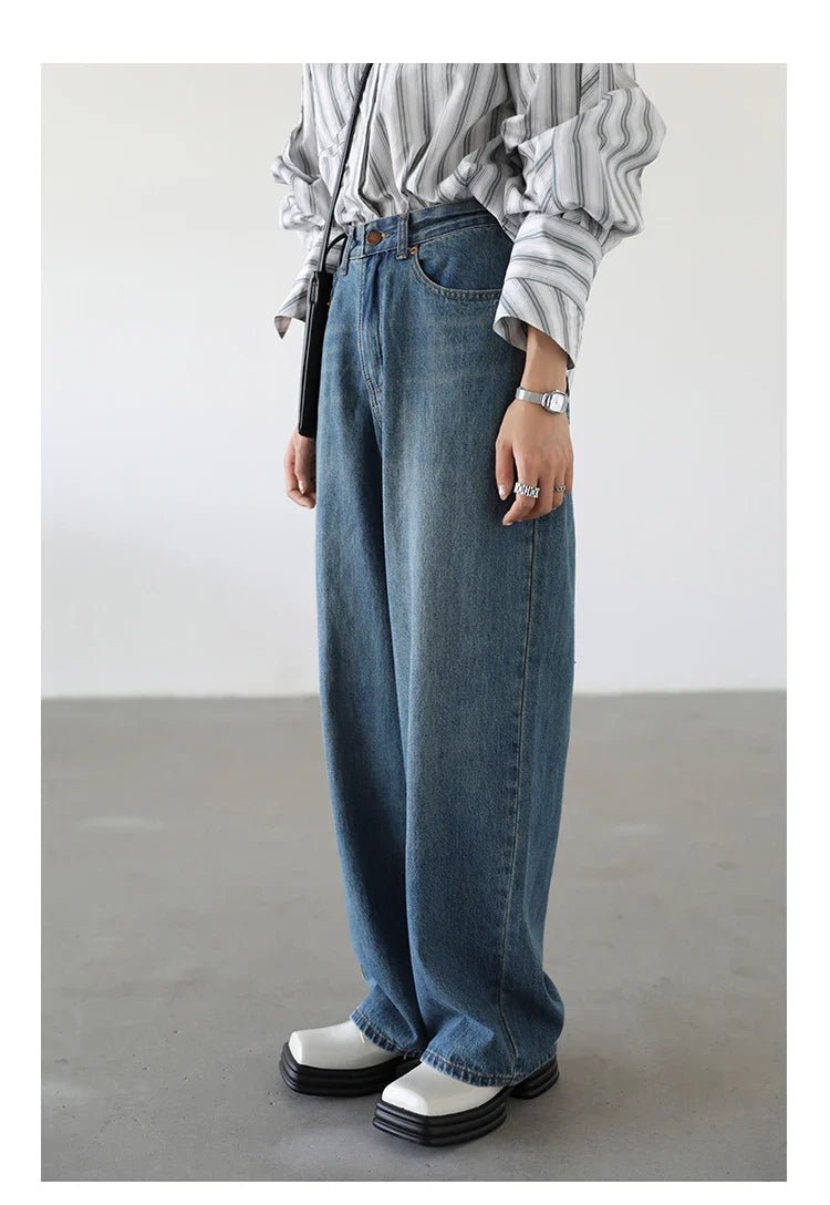 High Waist Wide Leg Denim Pants