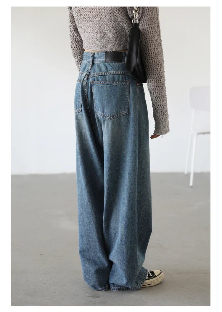 High Waist Wide Leg Denim Pants