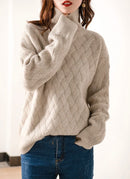 Slouchy Turtleneck Wool Sweater