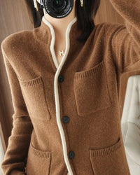 Cashmere Stand Collar Cardigan