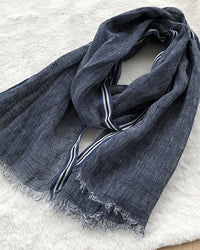 Solid linen scarf . 180 x 55 cm, lightweight and breathable — a simple and versatile casual fashion wrap or shawl for everyday wear.