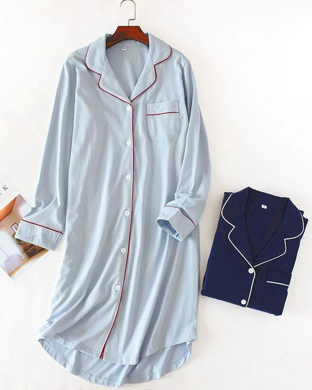 Long Sleeve Cotton Sleepshirt
