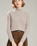 Wool Mock Neck Knit Pullover Sweater