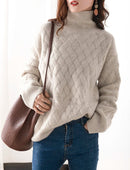 Slouchy Turtleneck Wool Sweater