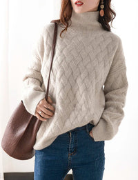 Slouchy Turtleneck Wool Sweater