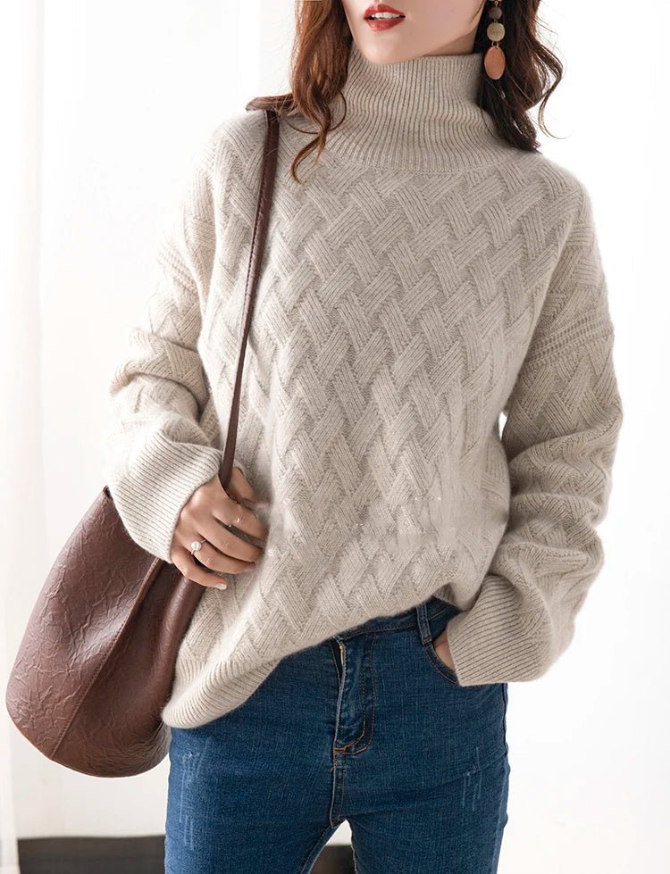 Slouchy Turtleneck Wool Sweater