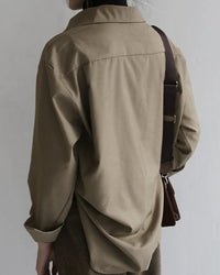 Loose Long-Sleeve Button Shirt