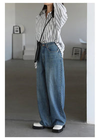 High Waist Wide Leg Denim Pants