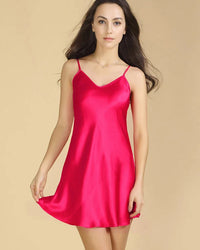 Deep-V Spaghetti-Strap Mini Nightgown
