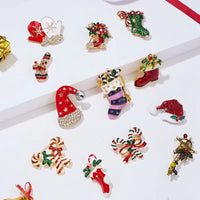 Christmas Tree Rhinestone Brooches