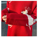 Oversized Reindeer Jacquard Couples Christmas Sweater