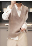 V-Neck Wool Knitted Sweater Vest