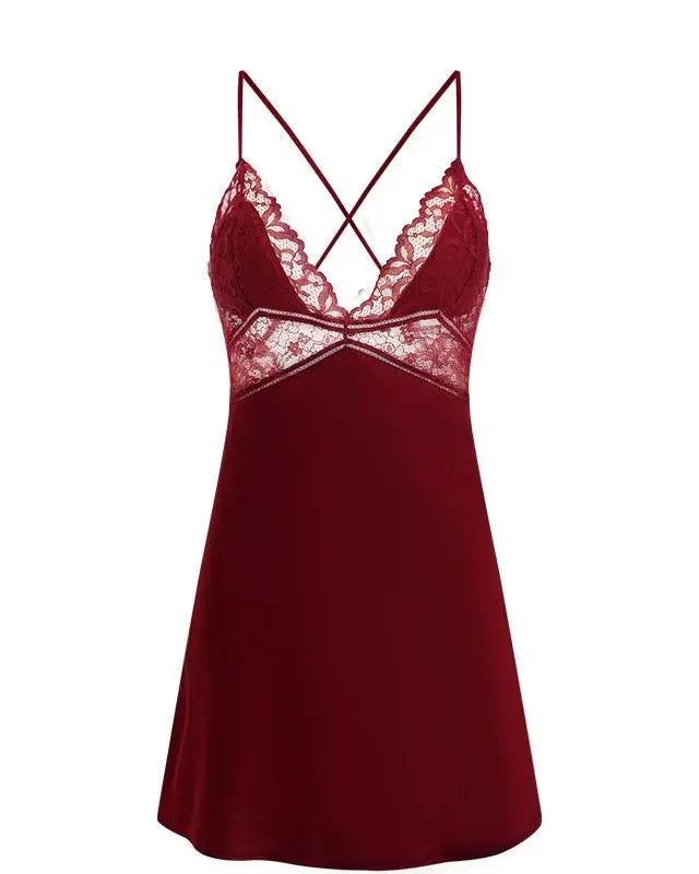 Sexy Lace Satin Nightdress