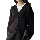 Casual V-Neck Solid Short Cardigan