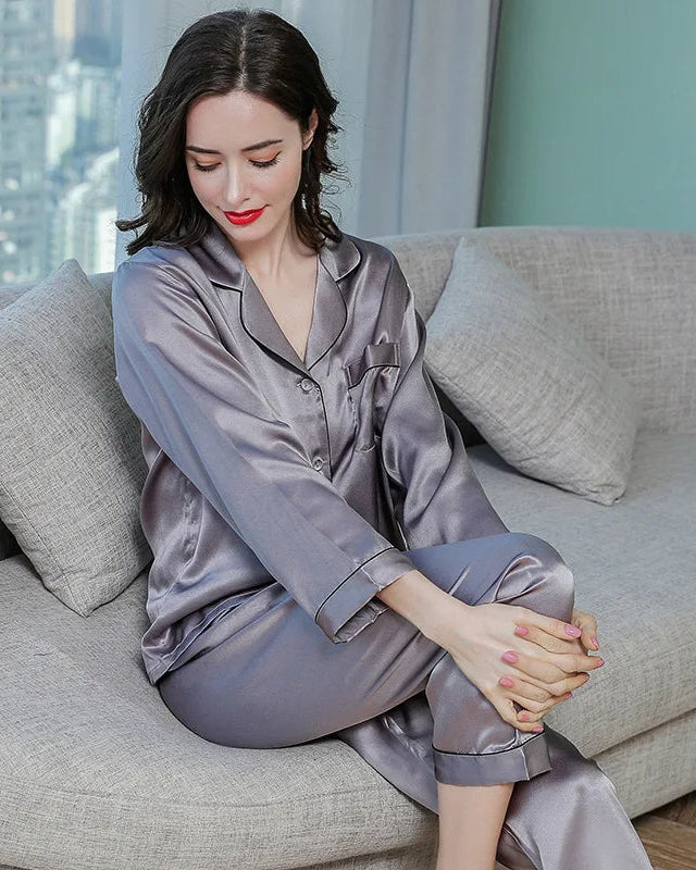 Mulberry Silk Long-Sleeve Pajama Set