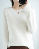 Merino Wool Round Neck Pullover Sweater