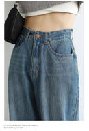 High Waist Wide Leg Denim Pants