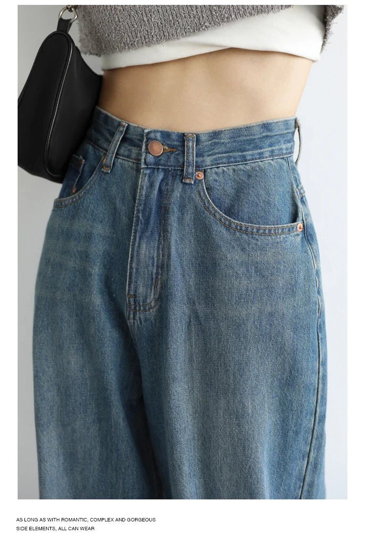 High Waist Wide Leg Denim Pants
