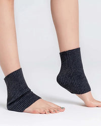 Ribbed Wool Blend Ankle Warmers