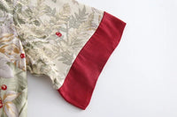 Printed Short Sleeve Shirt & Shorts Satin Pajamas Set