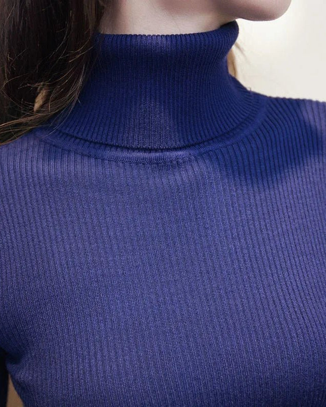 Turtleneck Long Sleeve Bodycon Midi Dress