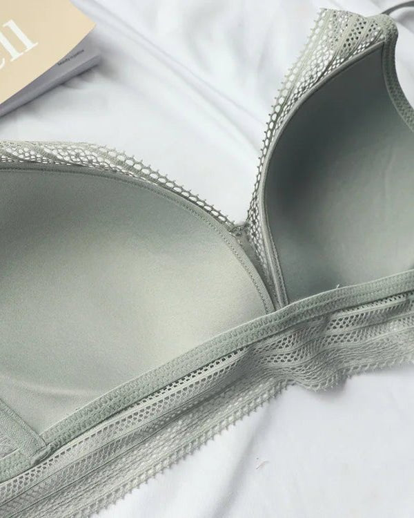 Pure Cotton Ultra-Thin Triangle Cup Push-Up Bra Set