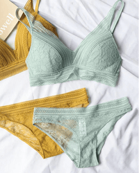 Pure Cotton Ultra-Thin Triangle Cup Push-Up Bra Set