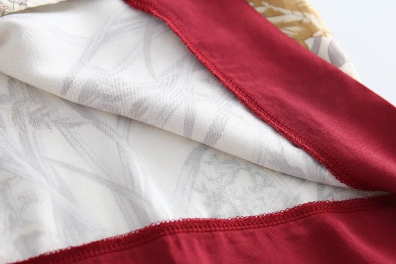 Printed Short Sleeve Shirt & Shorts Satin Pajamas Set