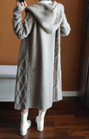 Blend Hooded Thick Long Cardigan