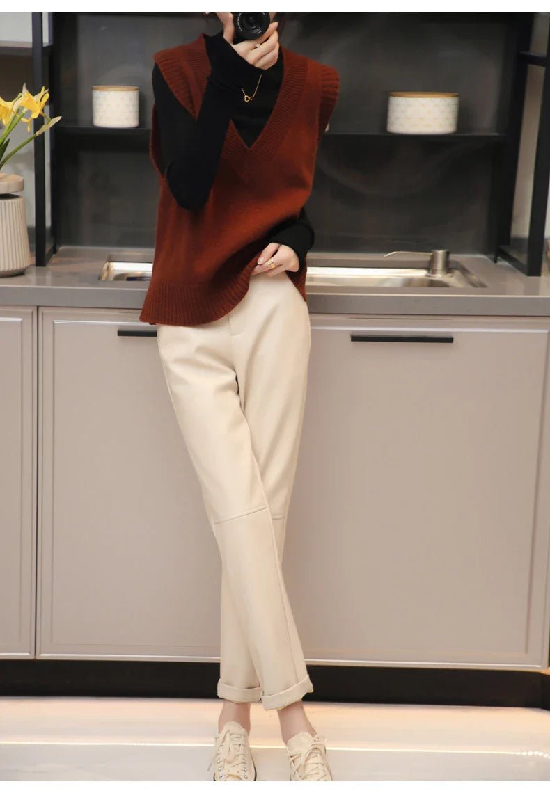 V-Neck Wool Knitted Sweater Vest