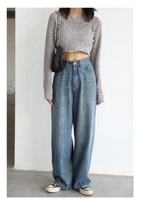 High Waist Wide Leg Denim Pants
