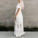 Embroidery Boho Lace Maxi Dress