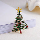 Christmas Tree Rhinestone Brooches