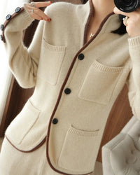Cashmere Stand Collar Cardigan