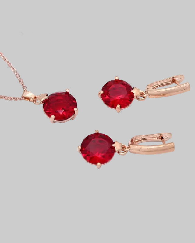 Zirconia Earrings and Necklace