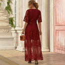Embroidery Boho Lace Maxi Dress