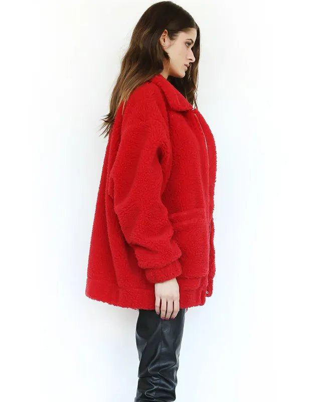Teddy Fleece Faux Fur Jacket