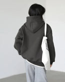 Loose Fleece Lined Hooded Pullover