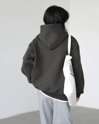 Loose Fleece Lined Hooded Pullover