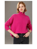 Turtleneck Solid Color Cashmere Sweater