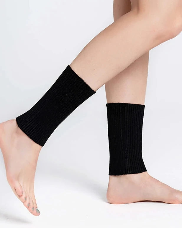 Ribbed Wool Blend Ankle Warmers