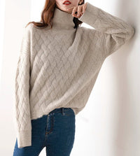 Slouchy Turtleneck Wool Sweater