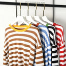 Round-Neck Wool Striped Pullover Sweater