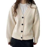 Casual V-Neck Solid Short Cardigan