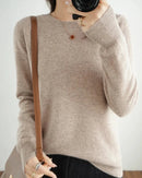 Merino Wool Round Neck Pullover Sweater