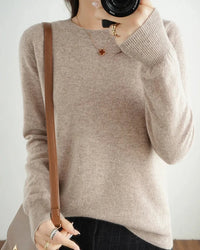 Merino Wool Round Neck Pullover Sweater