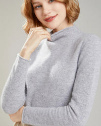 Wool Mock Neck Knit Pullover Sweater