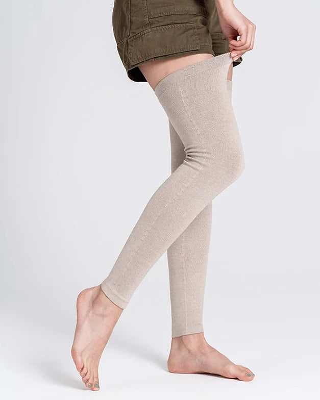 Knit Cotton Blend Leg Warmers