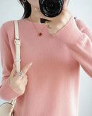 Merino Wool Round Neck Pullover Sweater